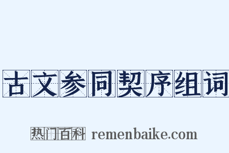古文参同契序组词是什么意思的图片